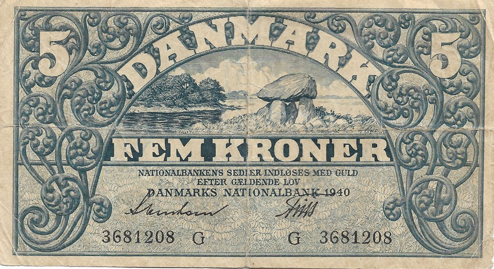 5 couronnes billets europe danemark 5 couronnes