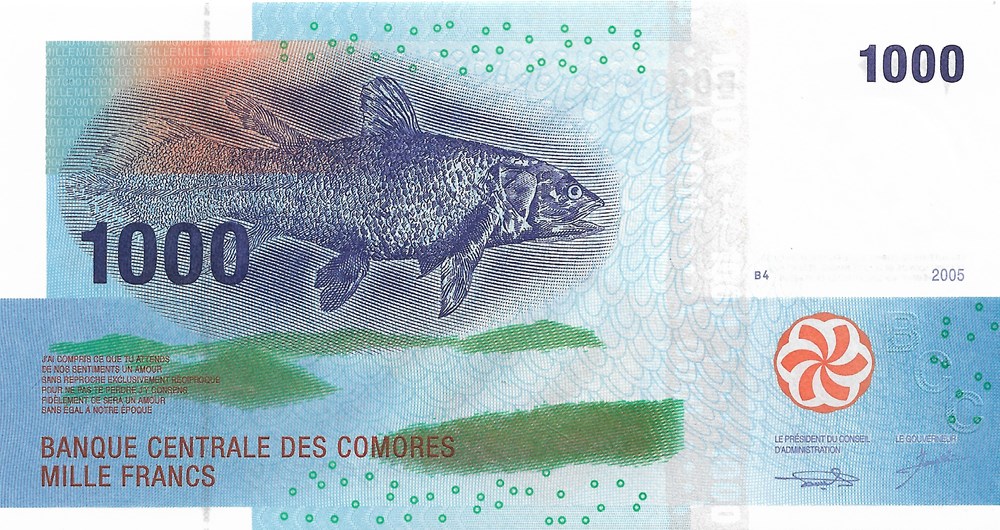 1.000 francs billets afrique comores 1 000 francs