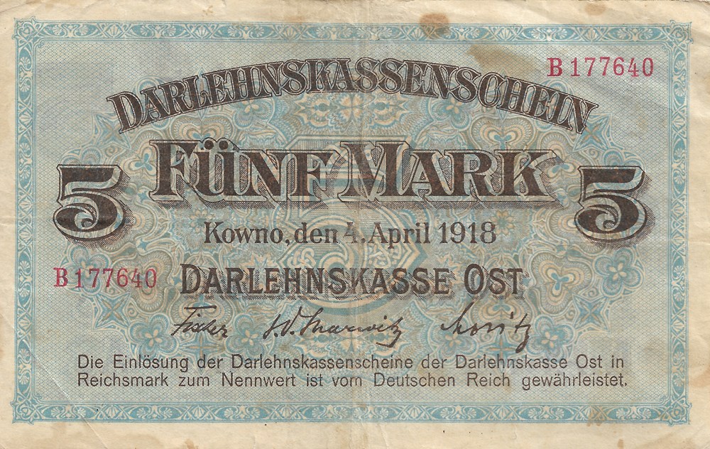 billets europe lituanie 5 marks