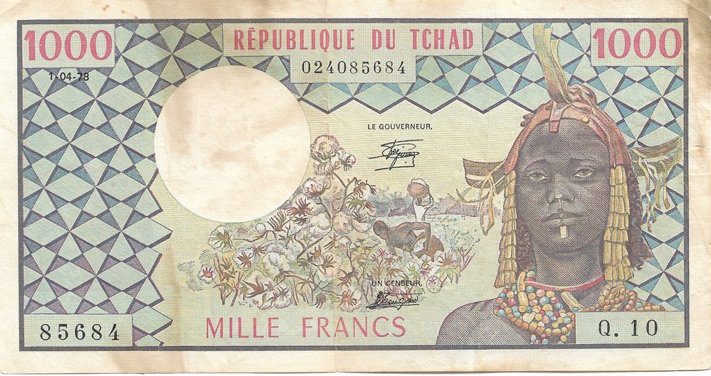 1.000 francs CFA billets afrique tchad 1 000 francs cfa