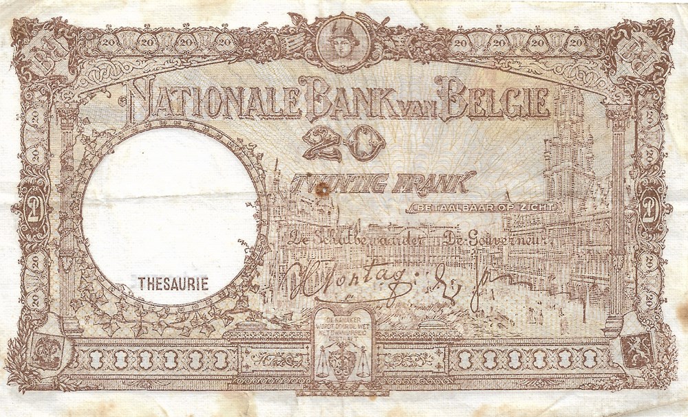 20 francs billets europe belgique 20 francs