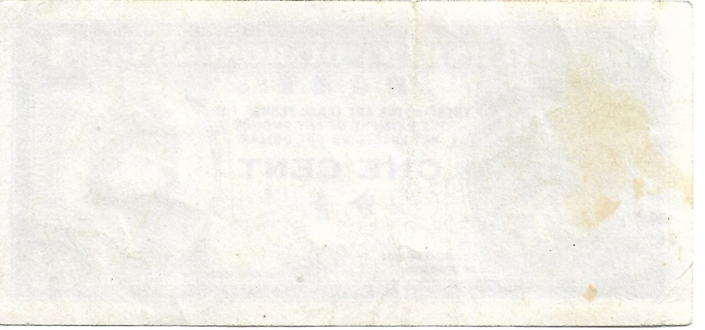 1 cent billets asie hong kong 1 cent