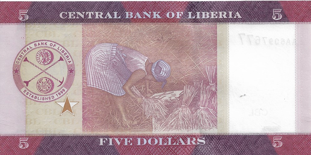 billets afrique liberia 5 dollars