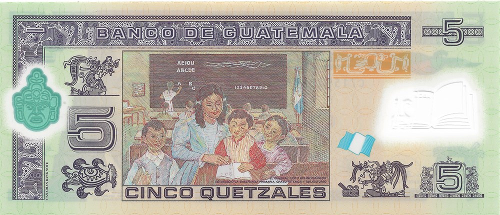5 quetzals billets amerique centrale caraibes guatemala 5 quetzals