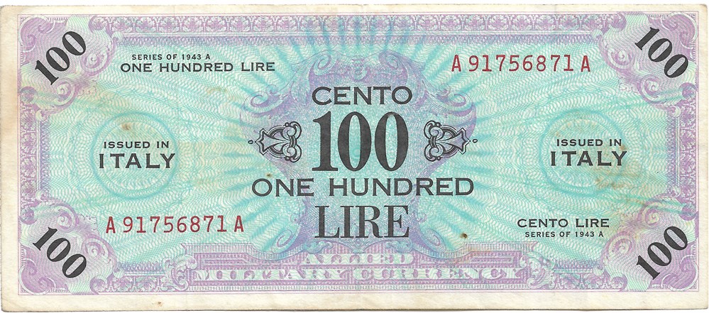 100 lires billets europe italie 100 lires