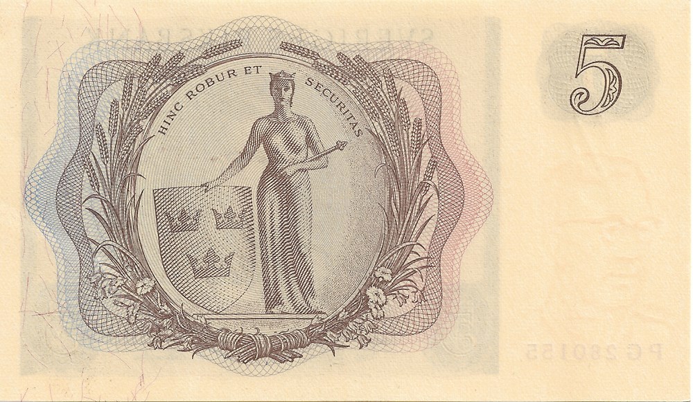 5 couronnes billets europe suede 5 couronnes