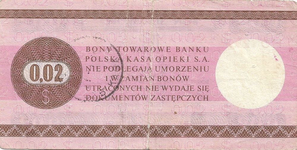 2 cents américains (Chèque pour l’achat de produits importés) billets europe pologne 2 cents americains cheque pour l achat de produits importes