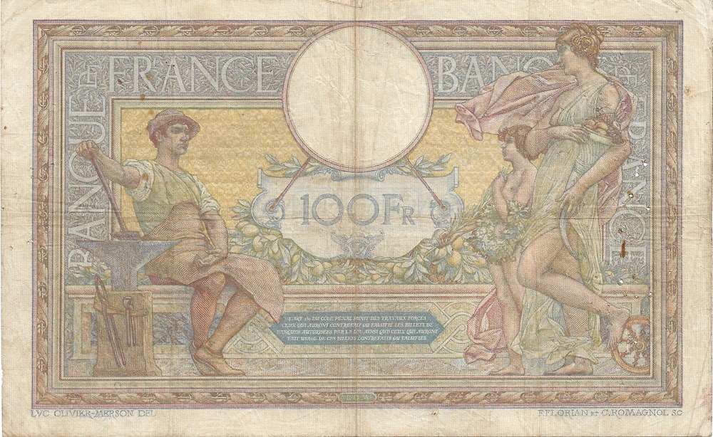 billets europe france 100 francs