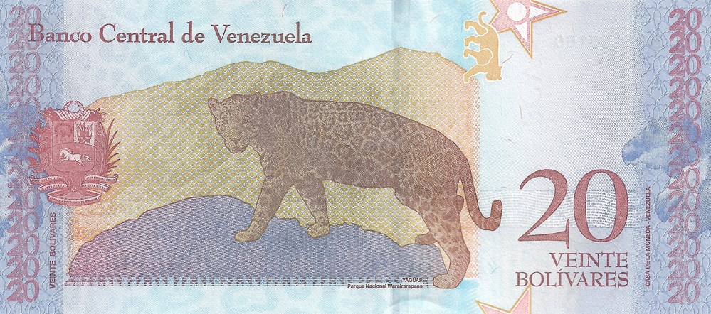 billets amerique du sud venezuela 20 bolivars