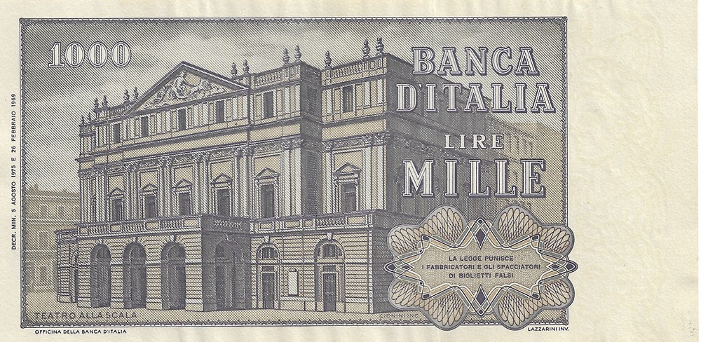 1.000 lires billets europe italie 1 000 lires