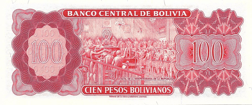 100 pesos boliviens billets amerique du sud 100 pesos boliviens