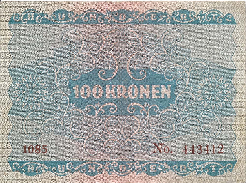 100 couronnes billets europe autriche 100 couronnes