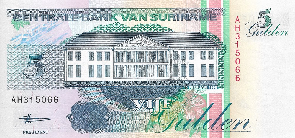 5 florins billets amerique du sud suriname 5 florins
