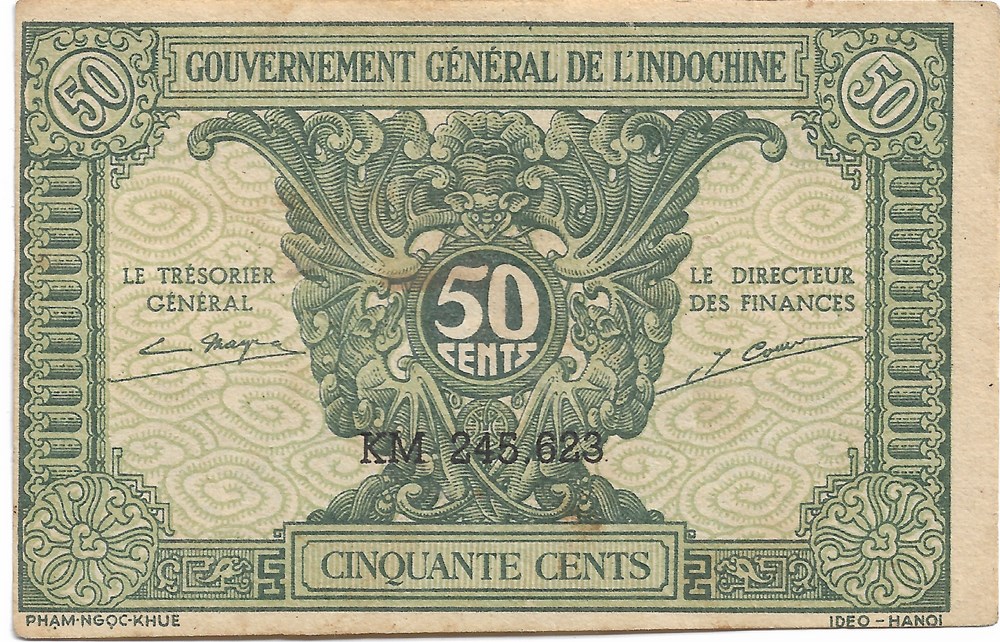 50 cents billets asie indochine 50 cents