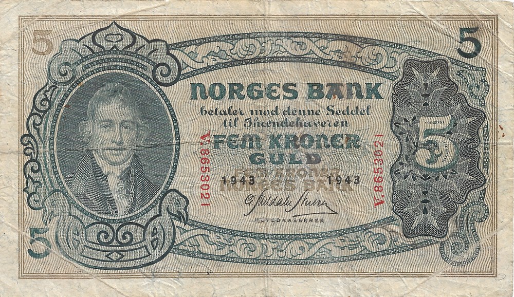5 couronnes billets europe norvege 5 couronnes