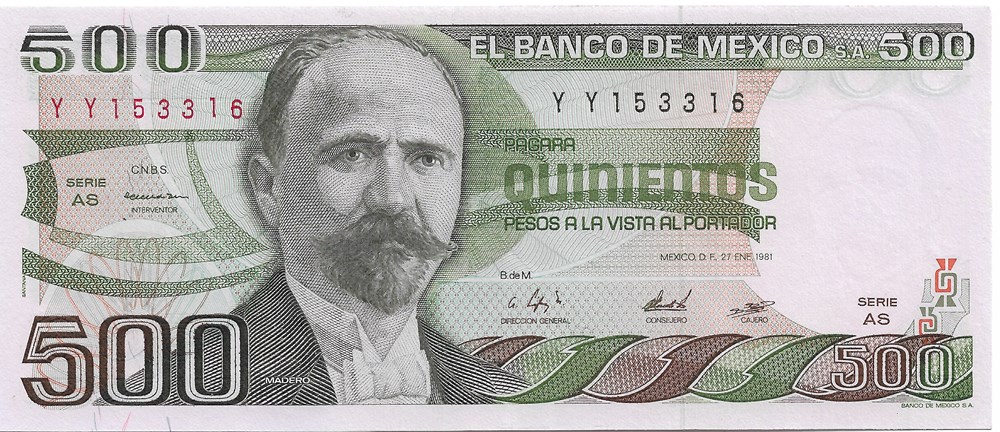 500 pesos billets amerique du nord mexique 500 pesos