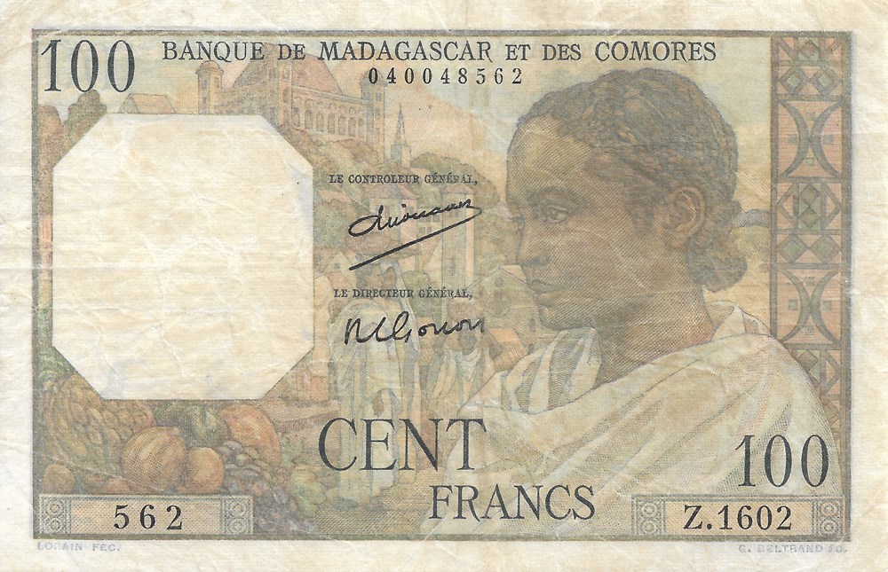 billets afrique madagascar 100 francs