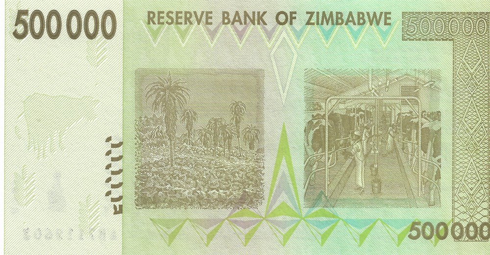 500.000 dollars billets afrique zimbabwe 500 000 dollars