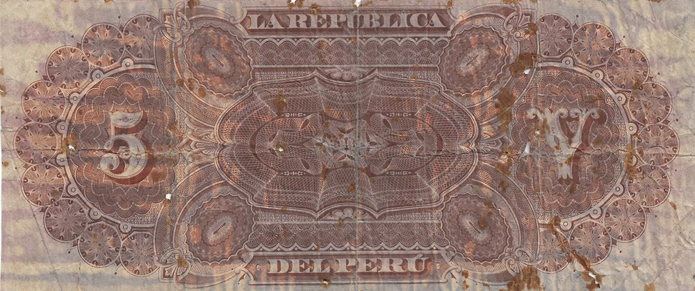 5 sols billets amerique du sud perou 5 sols