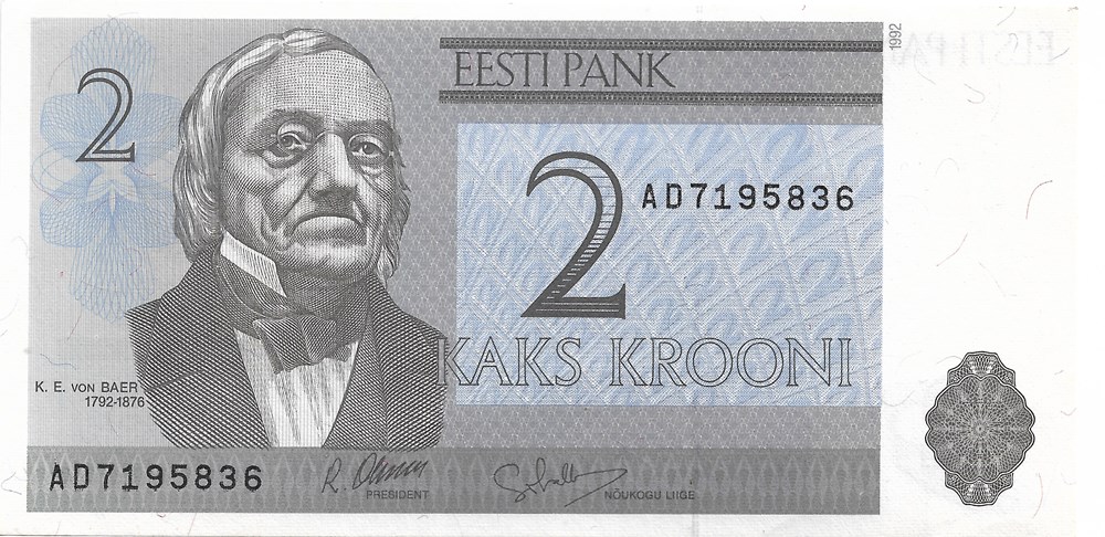 2 couronnes billets europe estonie 2 couronnes