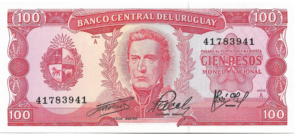 100 pesos billets amerique du sud uruguay 100 pesos