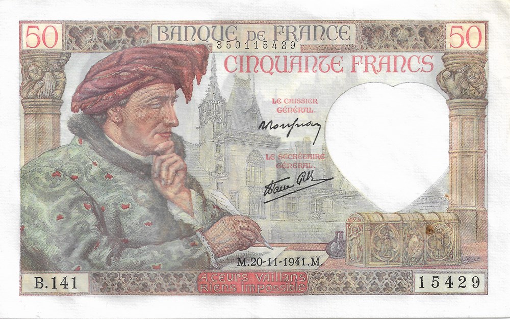 billets europe france 50 francs