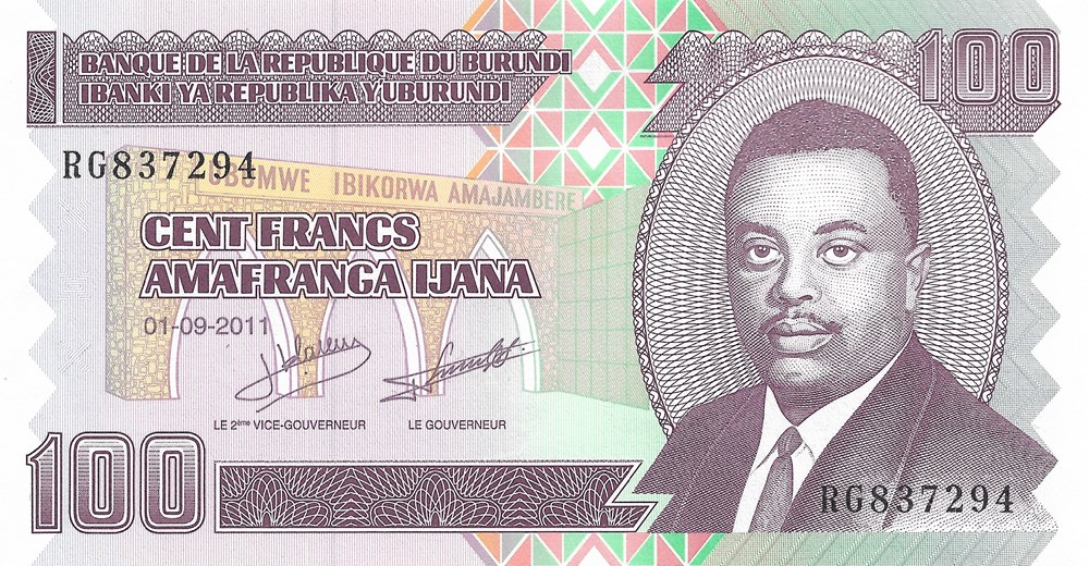 billets afrique burundi 100 francs