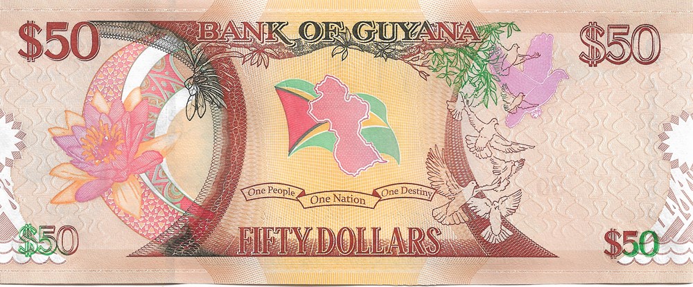 billets amerique du sud guyana 50 dollars