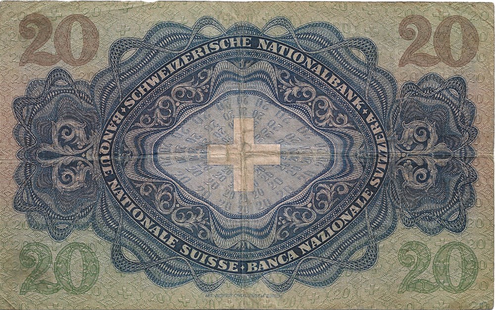 20 francs billets europe suisse 20 francs