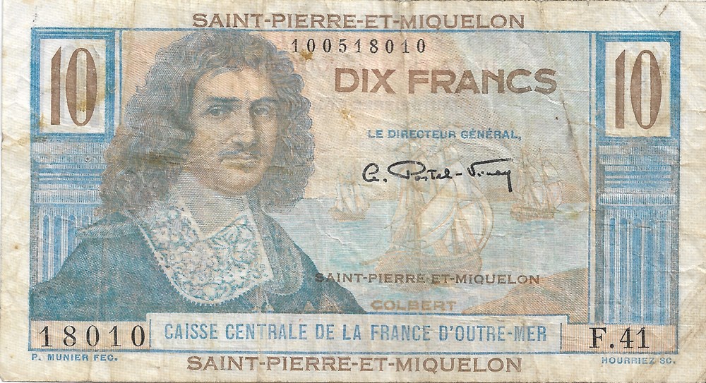 10 francs billets amerique du nord 10 francs