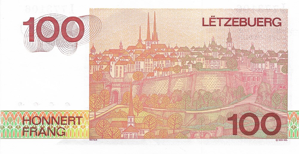 100 francs billets europe luxembourg 100 francs