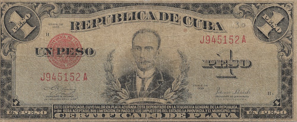 1 peso billets amerique centrale et caraibes cuba 1 peso