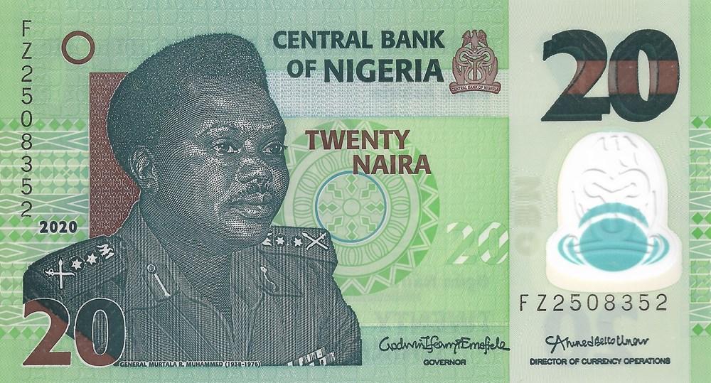 20 naira billets afrique nigeria 20 naira