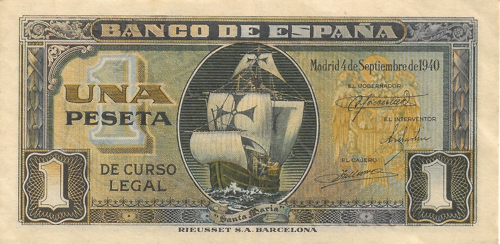 1 peseta billets europe espagne 1 peseta