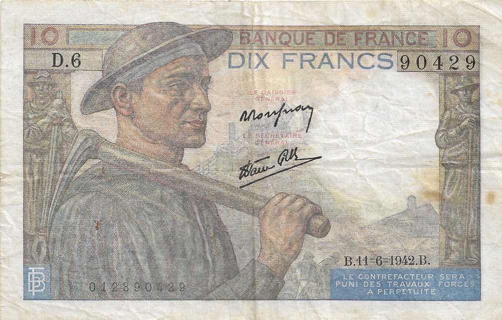 10 francs billets europe france 10 francs