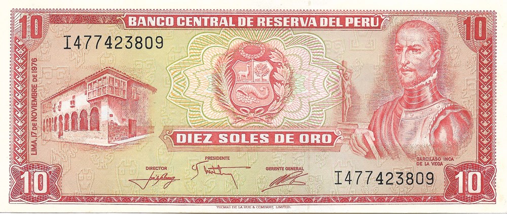 10 sols en or billets amerique du sud perou 10 sols en or