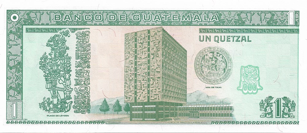 1 quetzal billets amerique centrale caraibes guatemala 1 quetzal
