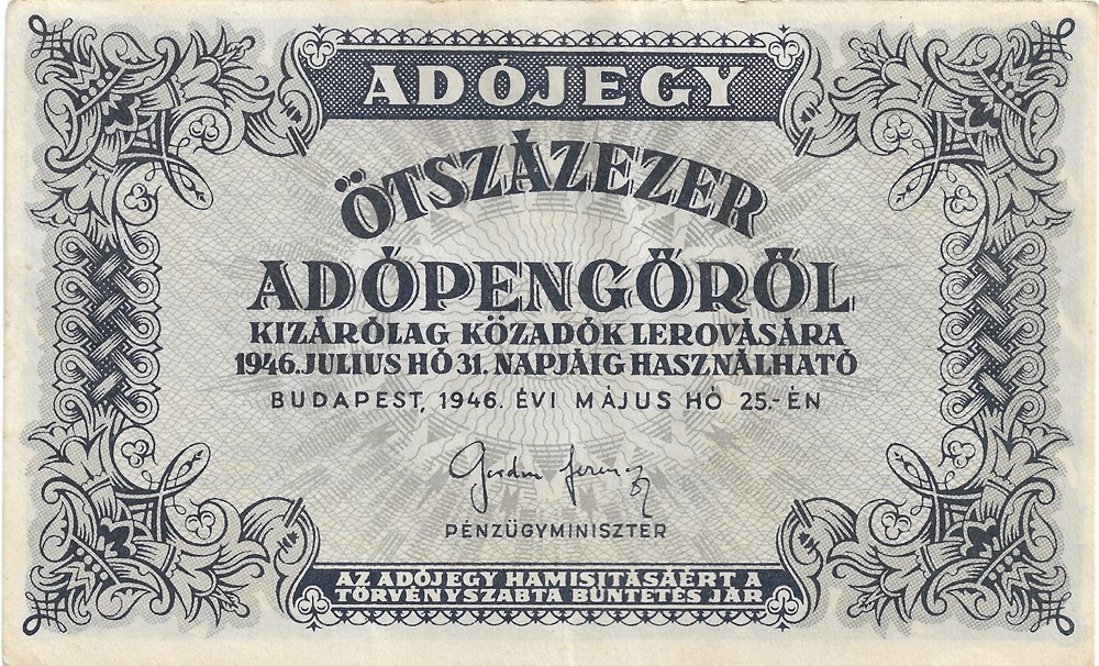 500.000 adopengö billets europe hongrie 500 000 adopengo