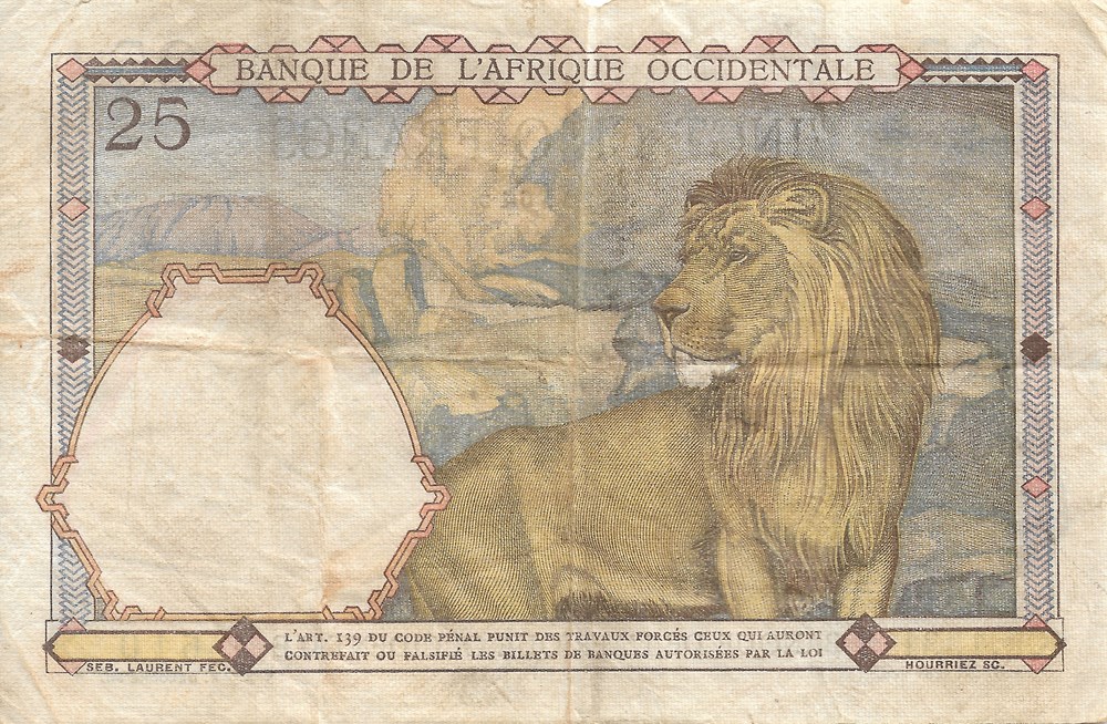 billets afrique de l ouest 25 francs