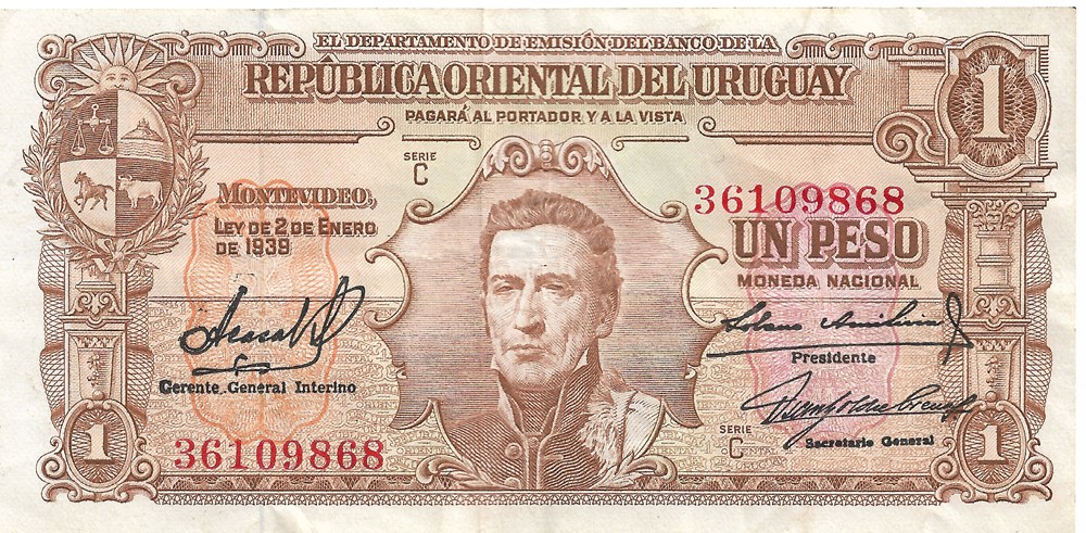 1 peso billets amerique du sud uruguay 1 peso