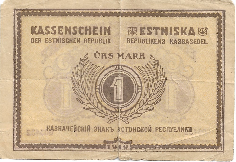 1 mark billets europe estonie 1 mark