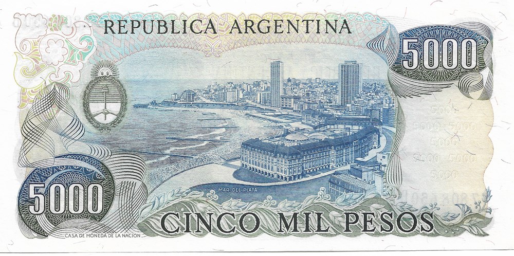 billets amerique du sud argentine 5 000 pesos