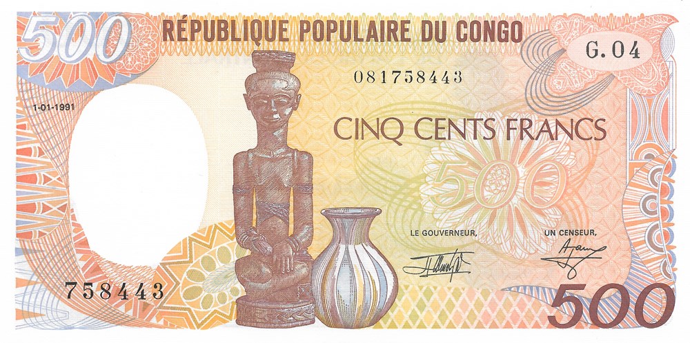 500 francs CFA billets afrique republique du congo 500 francs cfa