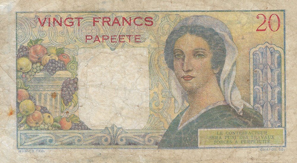 20 francs billets oceanie territoires francais du pacifique 20 francs