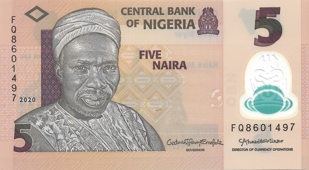 5 naira billets afrique nigeria 5 naira