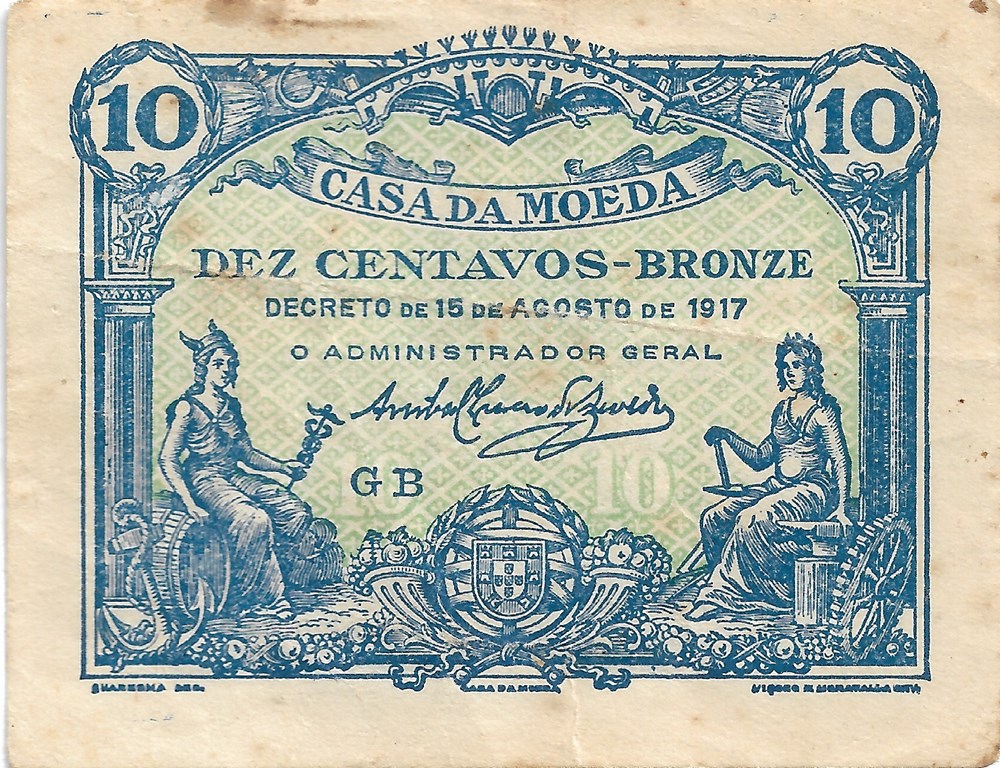 10 centavos en bronze billets europe portugal 10 centavos en bronze
