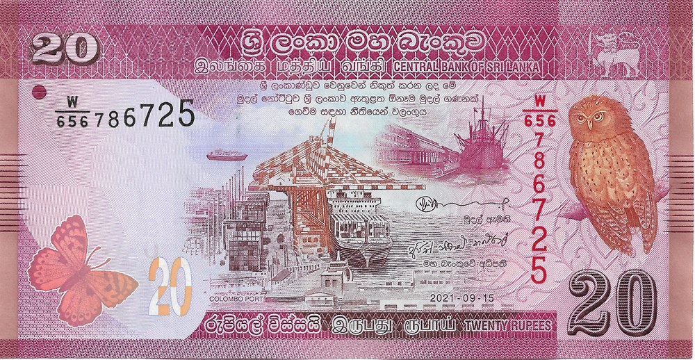 20 roupies billets asie sri lanka 20 roupies