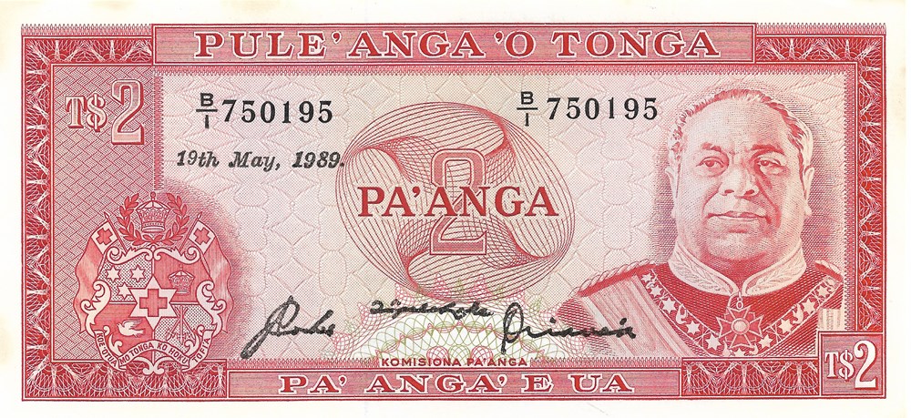 2 pa’anga billets oceanie tonga 2 pa anga