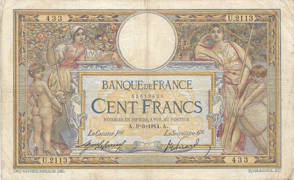 billets europe france 100 francs