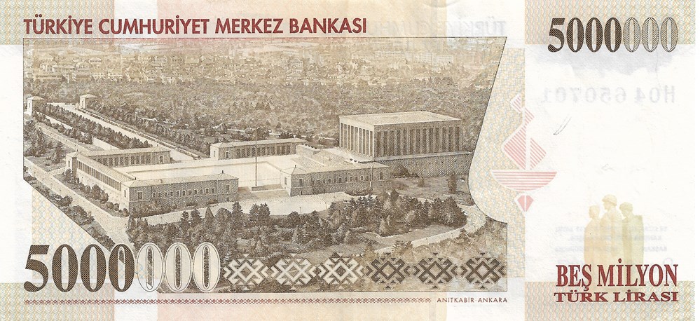 5.000.000 livres turques billets asie turquie 5 000 000 livres turques